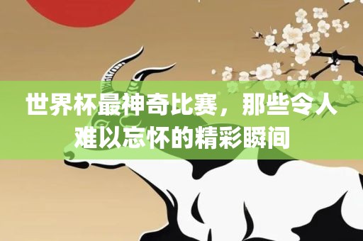 世界杯最神奇比赛，那些令人难以忘怀的精彩瞬间