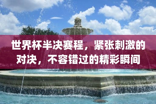 世界杯半决赛程,紧张刺激的对决,不容错过的精彩瞬间