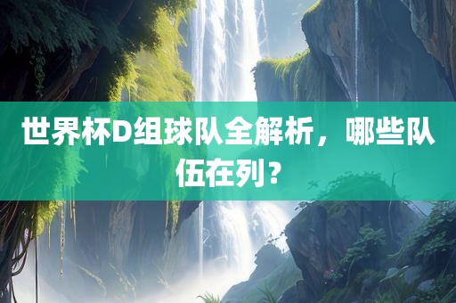 世界杯D组球队全解析，哪些队伍在列？