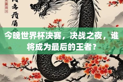 今晚世界杯决赛，决战之夜，谁将成为最后的王者？