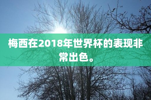 梅西在2018年世界杯的表现非常出色。