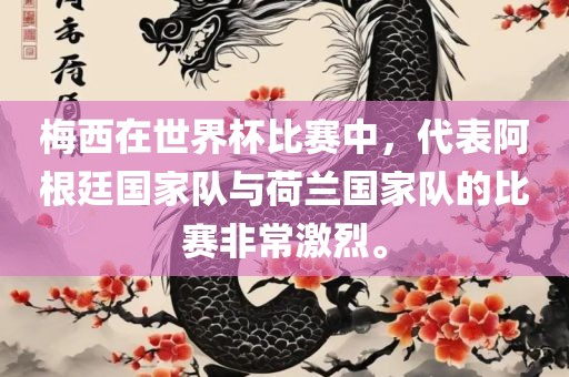 梅西在世界杯比赛中，代表阿根廷国家队与荷兰国家队的比赛非常激烈。