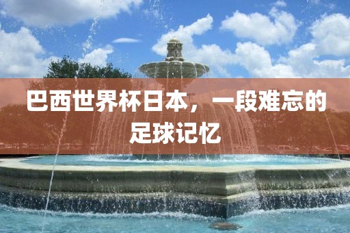 巴西世界杯日本，一段难忘的足球记忆