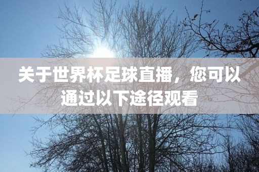 关于世界杯足球直播，您可以通过以下途径观看