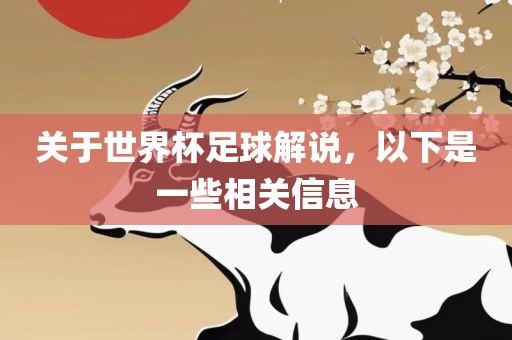 关于世界杯足球解说，以下是一些相关信息