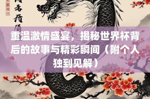 重温激情盛宴，揭秘世界杯背后的故事与精彩瞬间（附个人独到见解）