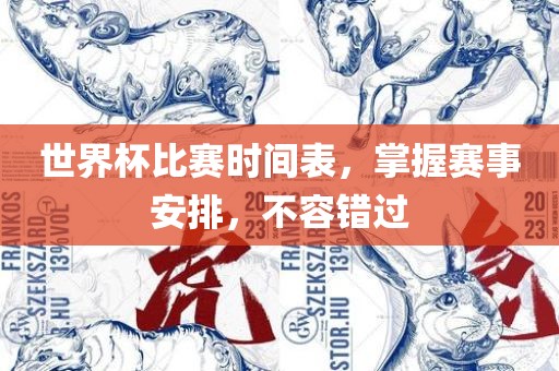 世界杯比赛时间表，掌握赛事安排，不容错过