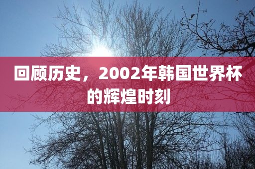 回顾历史，2002年韩国世界杯的辉煌时刻