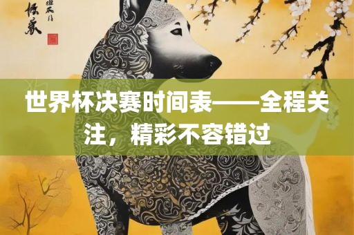 世界杯决赛时间表——全程关注，精彩不容错过