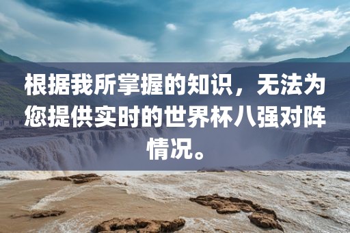 根据我所掌握的知识，无法为您提供实时的世界杯八强对阵情况。