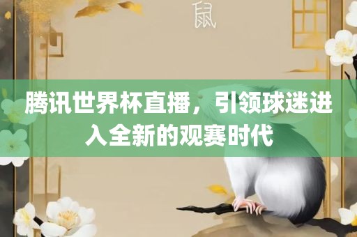 腾讯世界杯直播，引领球迷进入全新的观赛时代