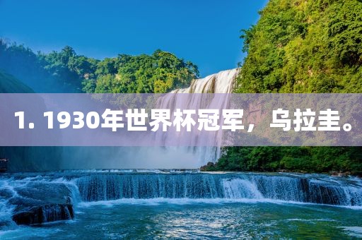 1. 1930年世界杯冠军，乌拉圭。