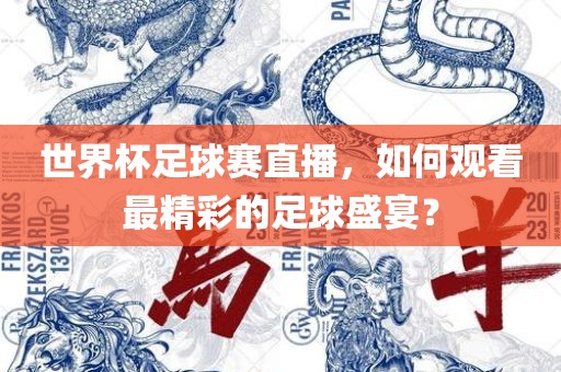世界杯足球赛直播，如何观看最精彩的足球盛宴？