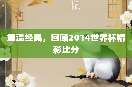 重温经典，回顾2014世界杯精彩比分
