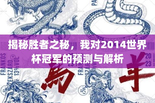 揭秘胜者之秘，我对2014世界杯冠军的预测与解析