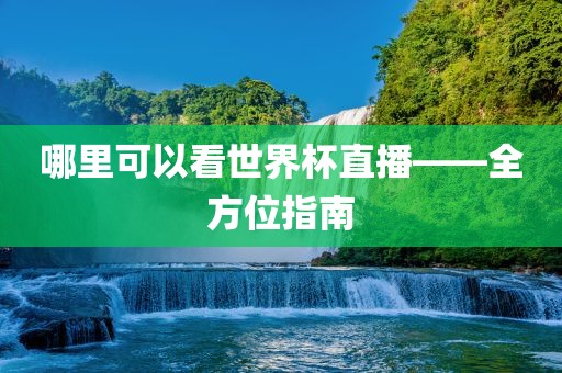 哪里可以看世界杯直播——全方位指南