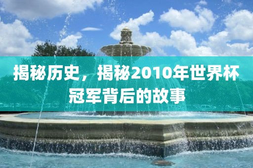 揭秘历史，揭秘2010年世界杯冠军背后的故事