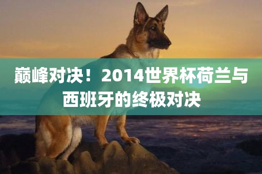 巅峰对决！2014世界杯荷兰与西班牙的终极对决