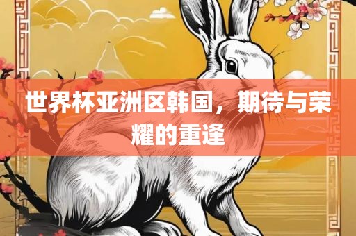 世界杯亚洲区韩国，期待与荣耀的重逢