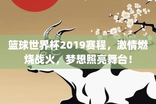 篮球世界杯2019赛程，激情燃烧战火，梦想照亮舞台！