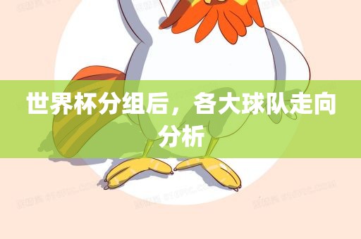 世界杯分组后，各大球队走向分析